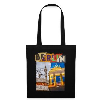 Berlin Germany City Skyline Vintage Retro - Tote Bag - black - Front