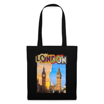London England UK City Skyline Vintage Retro - Tote Bag - black - Front