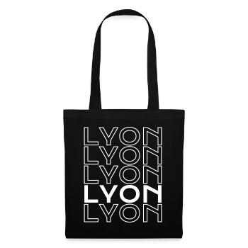Lyon Typo Grid - Stoffbeutel - Schwarz - Vorne