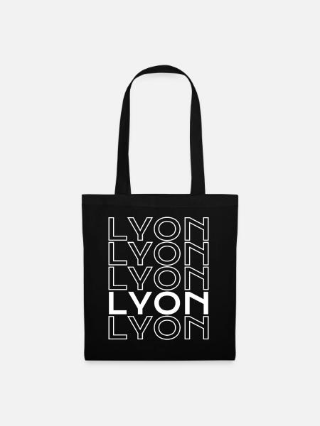 Lyon Typo Grid - Stoffbeutel - Schwarz