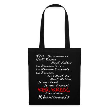 Kosement kreol - 974 La Réunion - Sac en tissu - noir - Devant