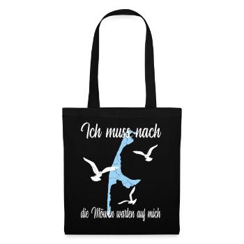 Sylt Design mit Spruch - Stoffbeutel - Schwarz - Vorne