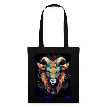Chèvre chromatique en danse angulaire - Sac en tissu - noir - Devant