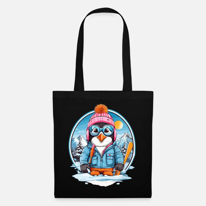 Süßer Pinguin - Stoffbeutel - Schwarz