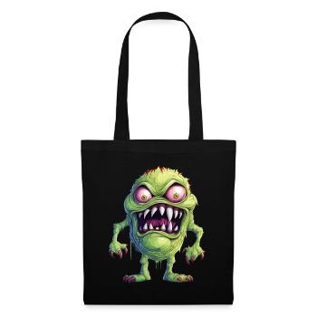 Halloween Monster Zombie Gruselig Horror Kostüm - Stoffbeutel - Schwarz - Vorne