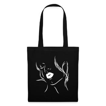 Silhouette féminine aux lèvres sensuelles - Sac en tissu - noir - Devant