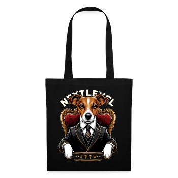 Jack Russell Terrier Anzug Next Level Geschenk - Stoffbeutel - Schwarz - Vorne