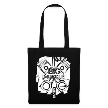 v8 musclecar piston engine car illustration logo - Tote Bag - black - Front