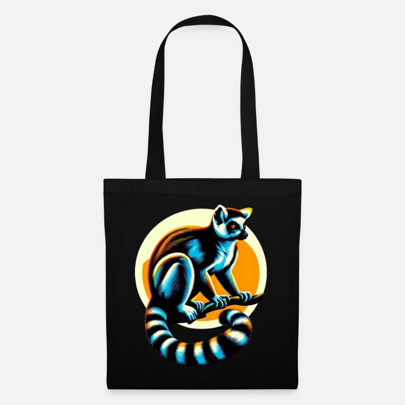 Lemur - Stoffbeutel - Schwarz