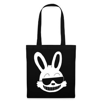 White rabbit showing off - Tote Bag - black - Front