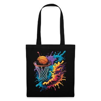Bunte Basketball Tie Dye Farbe Splash Hoop Net - Stoffbeutel - Schwarz - Vorne