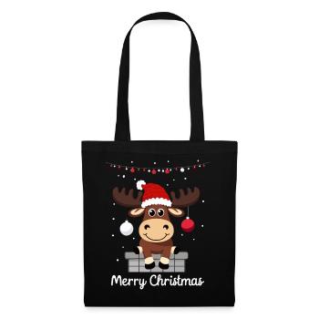 Doux orignal de Noël - Sac en tissu - noir - Devant
