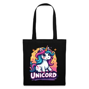 Unicord - Licorne mignonne avec une touche amusante - Sac en tissu - noir - Devant