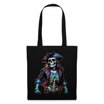 Pirate Skeleton Illustration - Tote Bag - black - Front