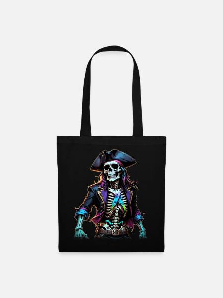 Illustration de squelette de pirate - Sac en tissu - noir