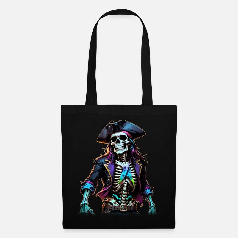 Illustration de squelette de pirate - Sac en tissu - noir