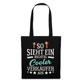 So sieht ein richtig cooler Verkäufer aus Händler - Stoffbeutel - Schwarz - Vorne
