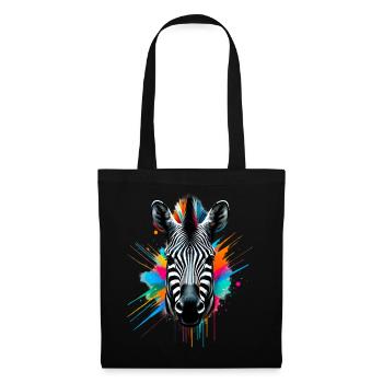 Zebra - Stoffbeutel - Schwarz - Vorne