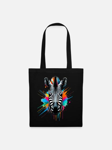 Zebra - Stoffbeutel - Schwarz