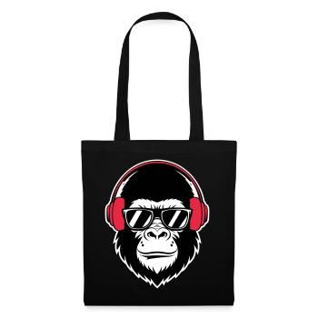 DJ gorille cool - Sac en tissu - noir - Devant