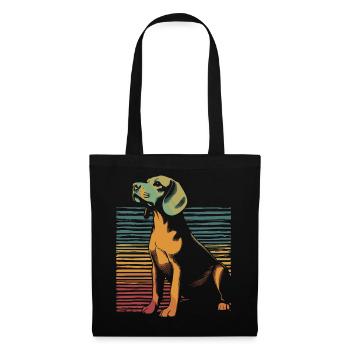 Beagle Vintage - Stoffbeutel - Schwarz - Vorne