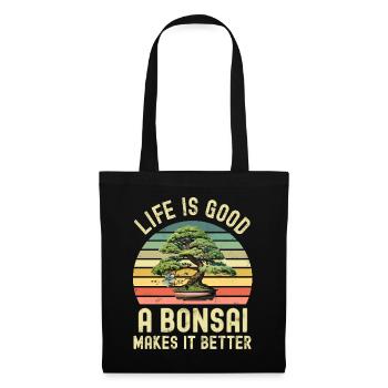 Bonsai Baum - Stoffbeutel - Schwarz - Vorne