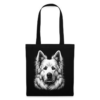 White Swiss Shepherd as a portrait - Tote Bag - black - Front