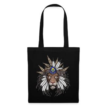 Native Amarican Lion - Stoffbeutel - Schwarz - Vorne