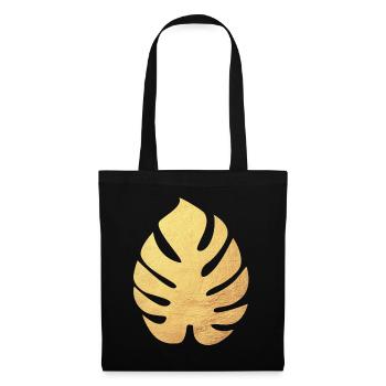 Feuille de Philodendron Or Botanique Nature Flore Organique - Sac en tissu - noir - Devant