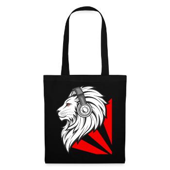 Stylish lion with headphones - Tote Bag - black - Front