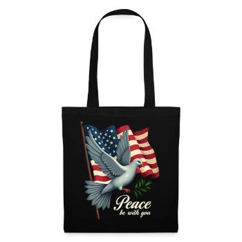 Dove of peace with flag - Tote Bag - black - Front