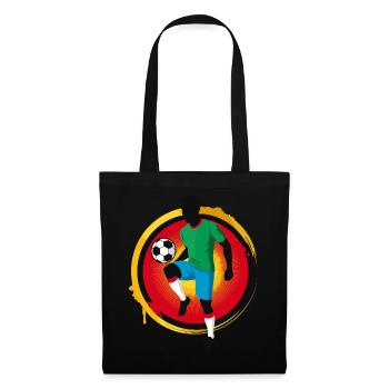 Kraftvoller Fußballer – Retro Sport Grafik - Stoffbeutel - Schwarz - Vorne