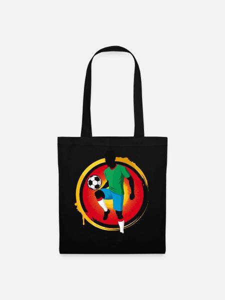 Kraftvoller Fußballer – Retro Sport Grafik - Stoffbeutel - Schwarz