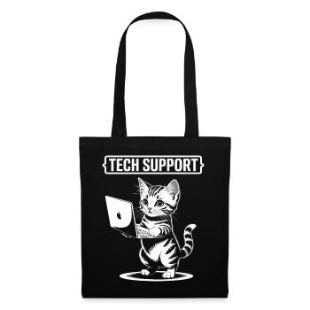 Funny Tech Support Cute Cat Ironic IT - Tote Bag - black - Front