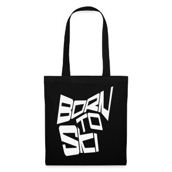 Motif de ski - Moderne - Sac en tissu - noir - Devant