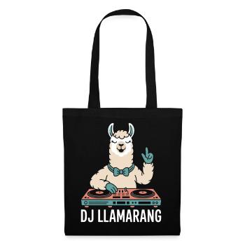 DJ LLAMARANG Lama DJ Party Club Music Humor - Tote Bag - black - Front