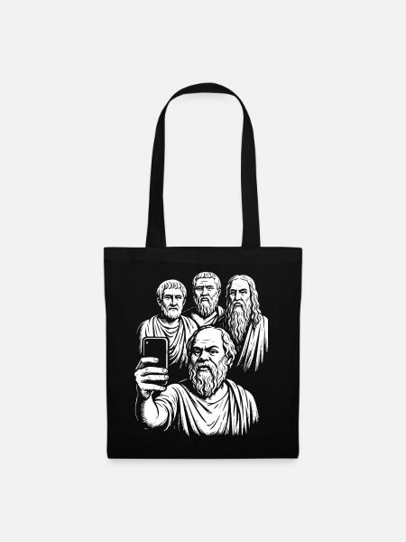 Altgriechische Philosophen Selfie - Stoffbeutel - Schwarz