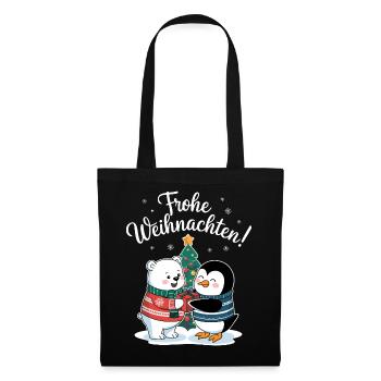 Polar Bear Penguin Christmas Sweater Cute Christmas - Tote Bag - black - Front