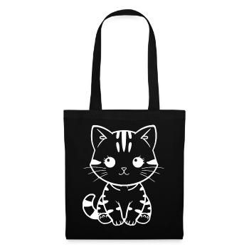 Idée cadeau tenue chat Noël - Sac en tissu - noir - Devant