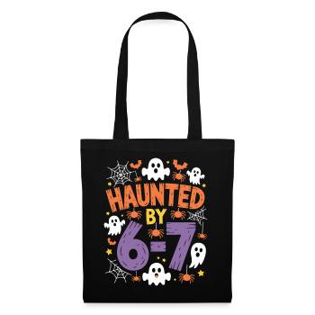 Verfolgt von 6-7 Halloween Mathe-Wortspiel Design - Stoffbeutel - Schwarz - Vorne