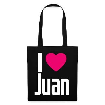 I Love Juan Pink Heart I Love Juan - Tote Bag - black - Front