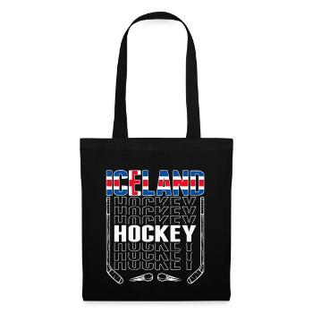 Island-Hockeywappen - Stoffbeutel - Schwarz - Vorne