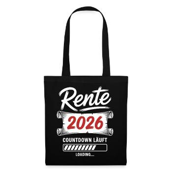 Rente 2026 Countdown läuft - Stoffbeutel - Schwarz - Vorne