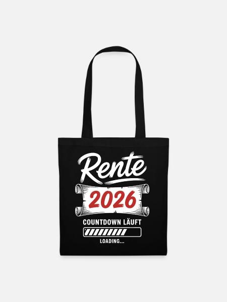 Rente 2026 Countdown läuft - Stoffbeutel - Schwarz