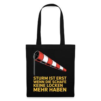 Texte de tempête avec un manteau à pare-vent - Sac en tissu - noir - Devant