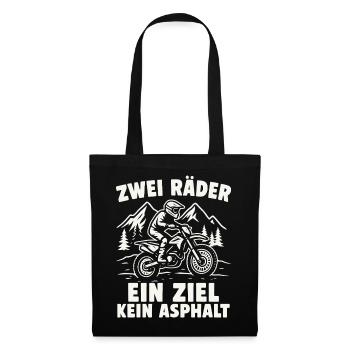 Deux roues. Un but. Pas d’asphalte. - Sac en tissu - noir - Devant
