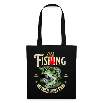 Fish King Angler Design - Stoffbeutel - Schwarz - Vorne