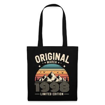 Vintage Né(e) en mars 1998 Original depuis 28 ans - Sac en tissu - noir - Devant