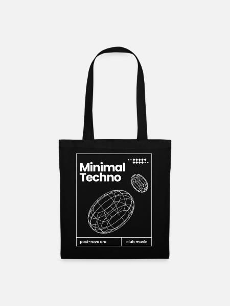 Minimal-Techno-Musik-Sphären-Design - Stoffbeutel - Schwarz