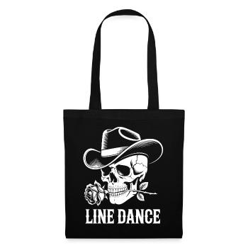 Line Dance Skull with Rose - Tote Bag - black - Front